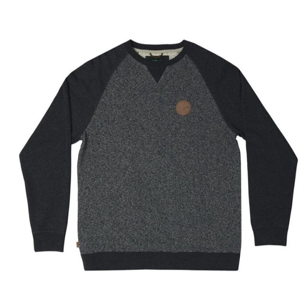 Hippytree Sweater Nomad Division Long Sleeve Crewneck Gray & Black Casual Size M